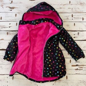 Penelope Mack Warm Fuzzy inside Heart Hooded Coat size 5